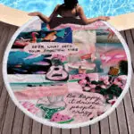 Travel Round Beach Towel With Fringe