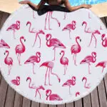 custom woven beach towels flamingo