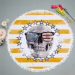 beach towel picnic blanket skull