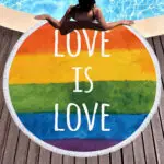 love rainbow round beach towels oversized