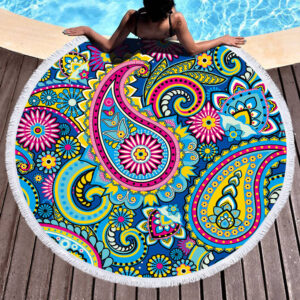 Custom round beach towel