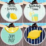 Lemon Design Round Beach Towel