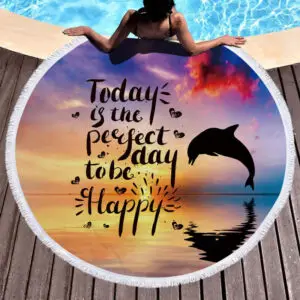 personalised round beach towel