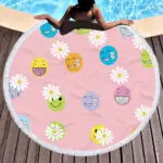 Country Road Round Beach Towel