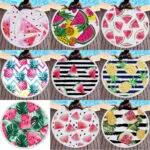 round pineapple beach towel watermelon