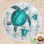 wholesale custom round beach towel turtle