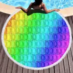 large microfiber beach towel rainbow block